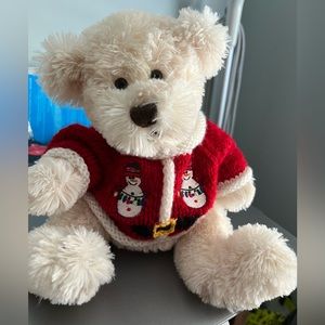 Animal Adventure Teddy Bear Plush Christmas Red Jacket 9” Stuffed Animal 🧸
